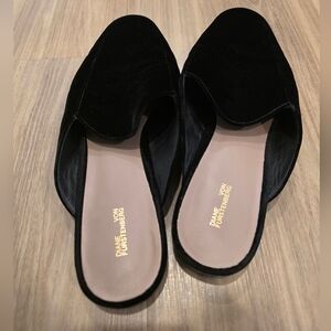 Diane Von Furstenberg Black Velvet Slip-On Mules